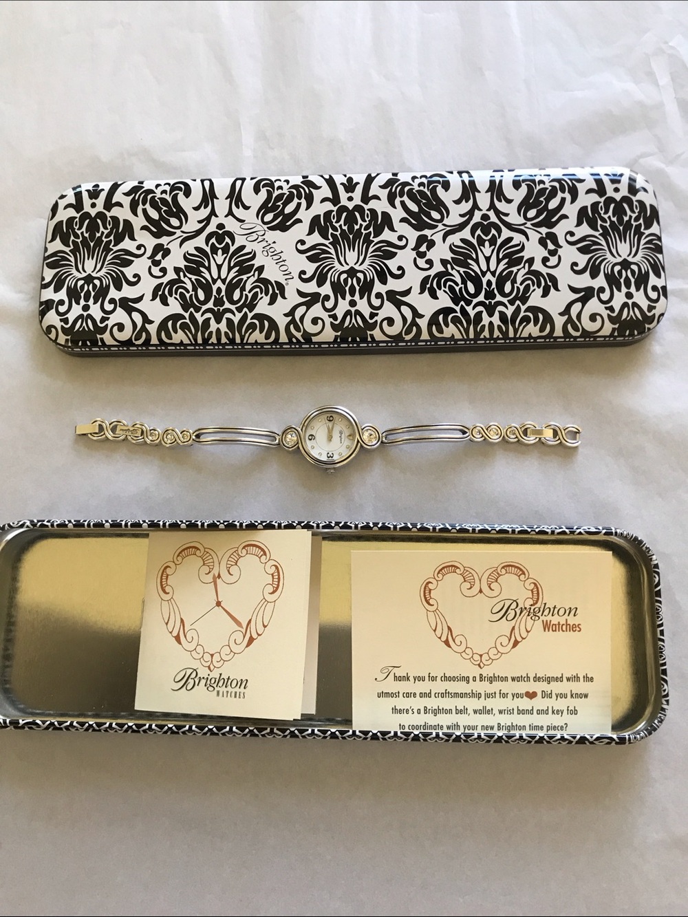 Brighton All Silver-Tone Ladies Bracelet Watch with Decorative Chain Links